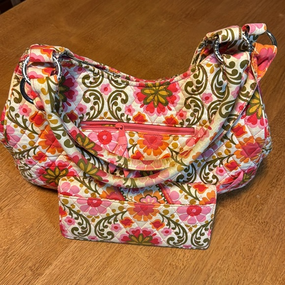 Vera Bradley Handbags - NWOT Vera Bradley floral folkloric shoulder bag and matching wallet.